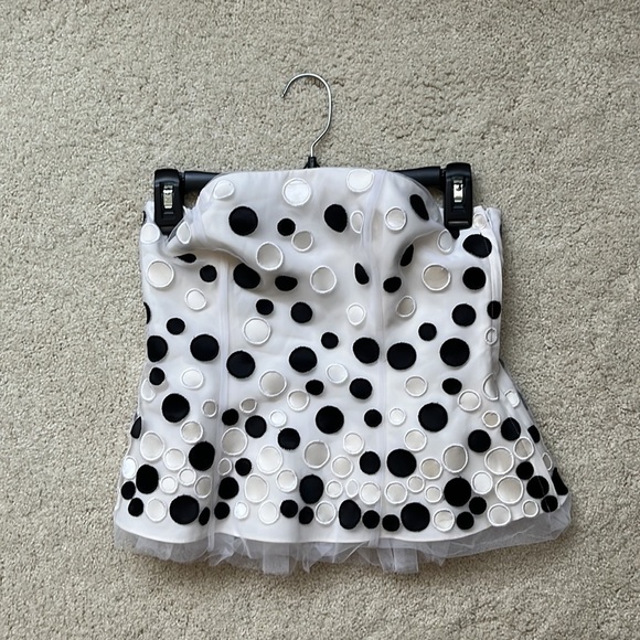 Polka Dot Strapless Toole Corset Top - Picture 2 of 8